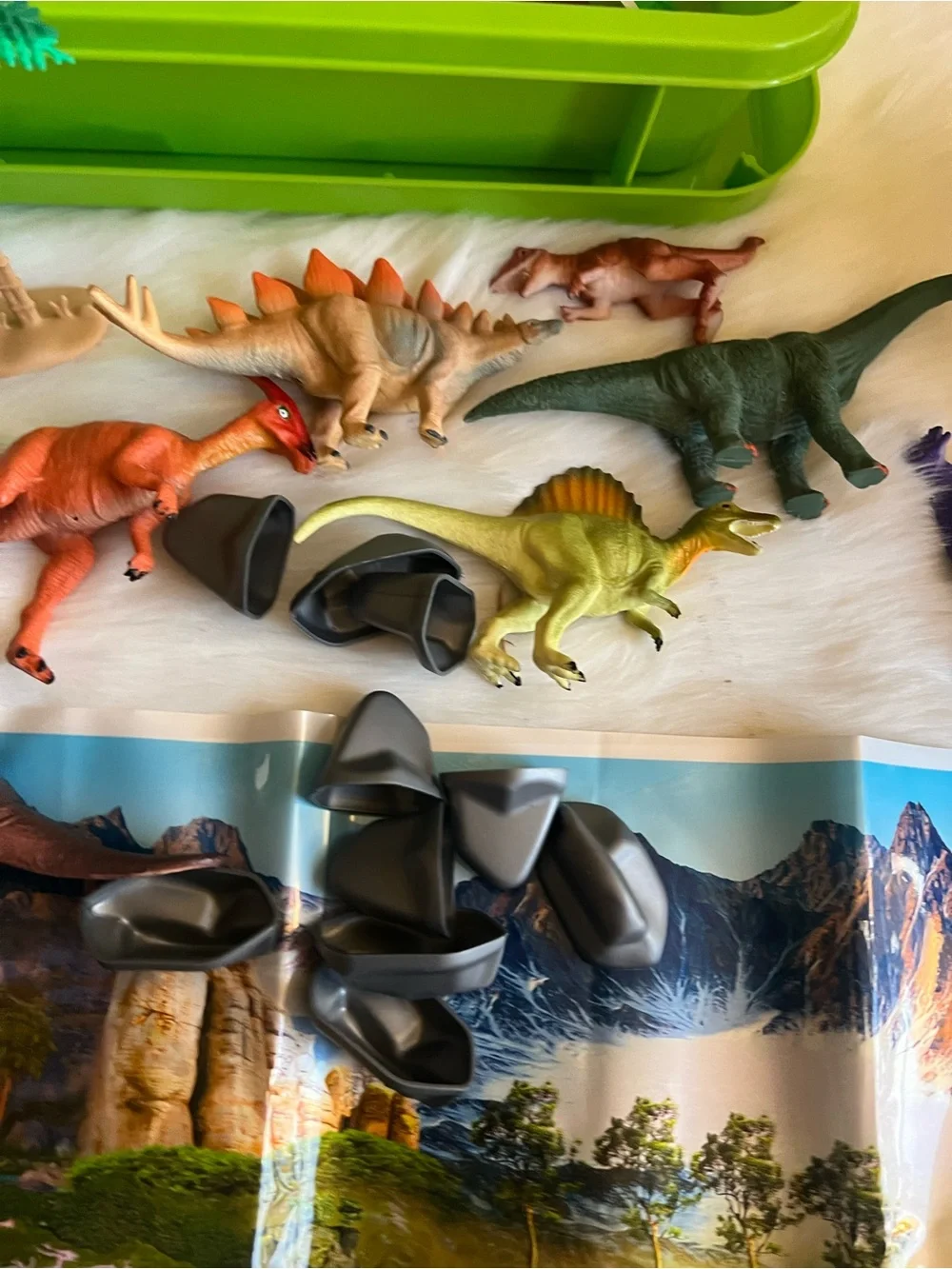 Kids Dinosaur Sensory Play Set bin- Green